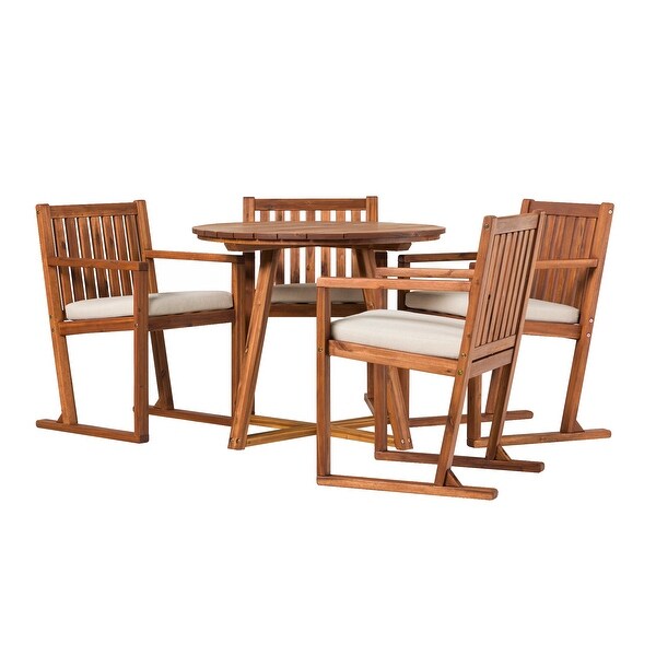 Middlebrook 5Piece Solid Wood Round Patio Dining Set