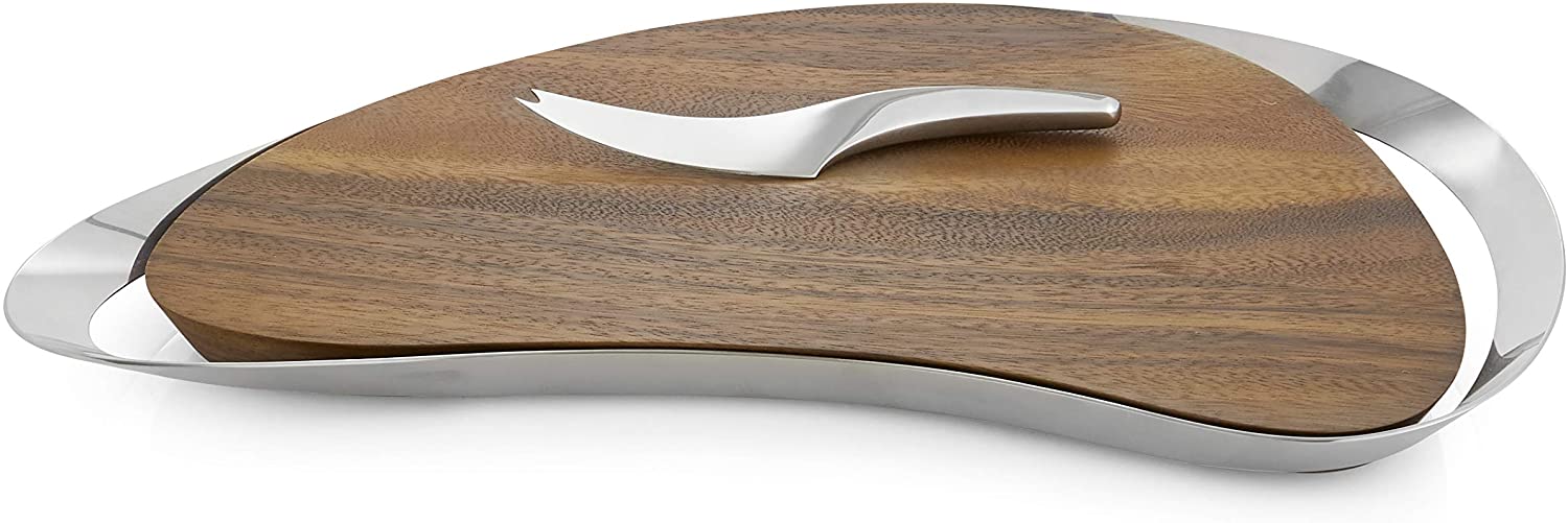 Nambe Pulse Cheese Board with Knife