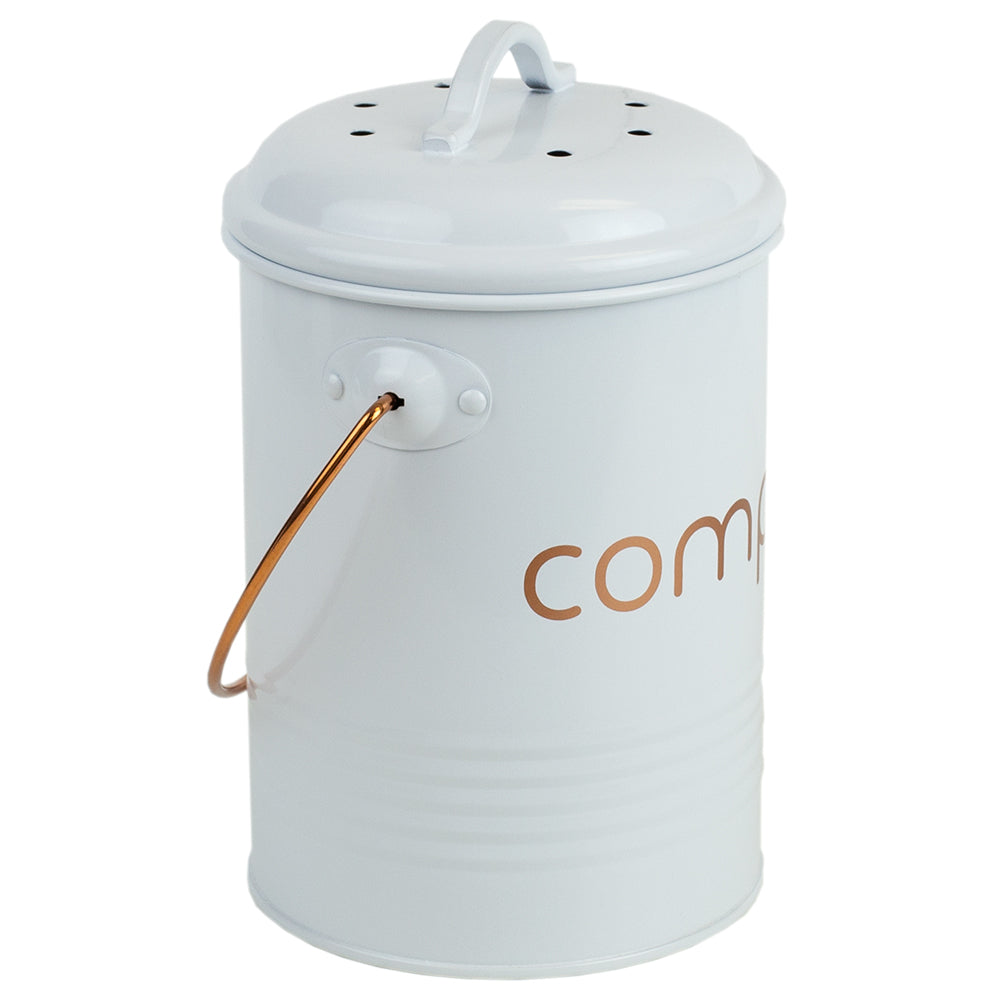 Home Basics Grove Compact Countertop Compost Bin, White