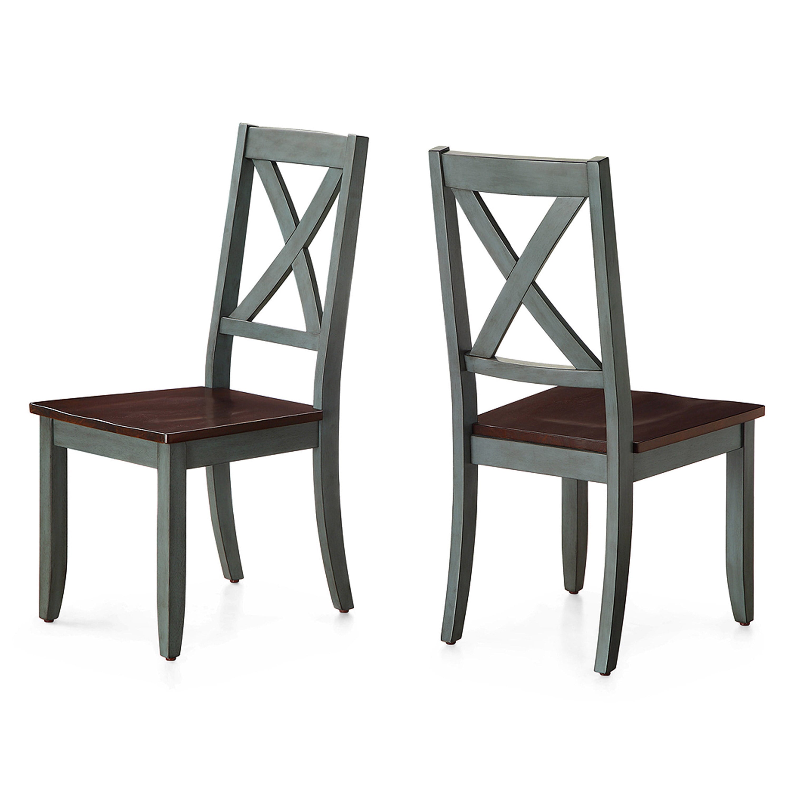 Better Homes and Gardens Maddox Crossing Dining Chairs， Set of 2， Dark Seafoam Finish