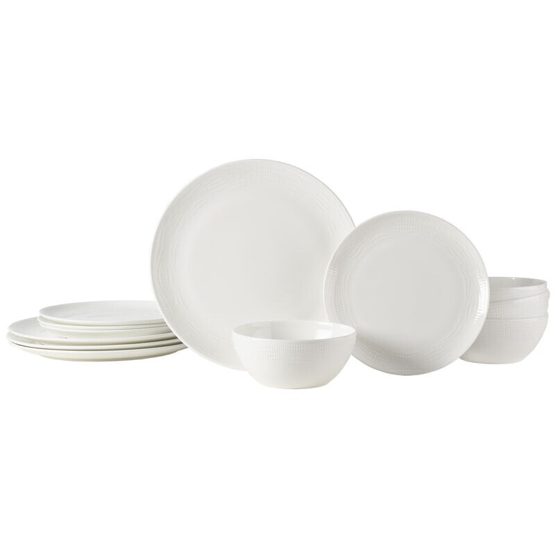 Mikasa Vegan Bone Mirabel 12PC Dinnerware Set  Service for 4