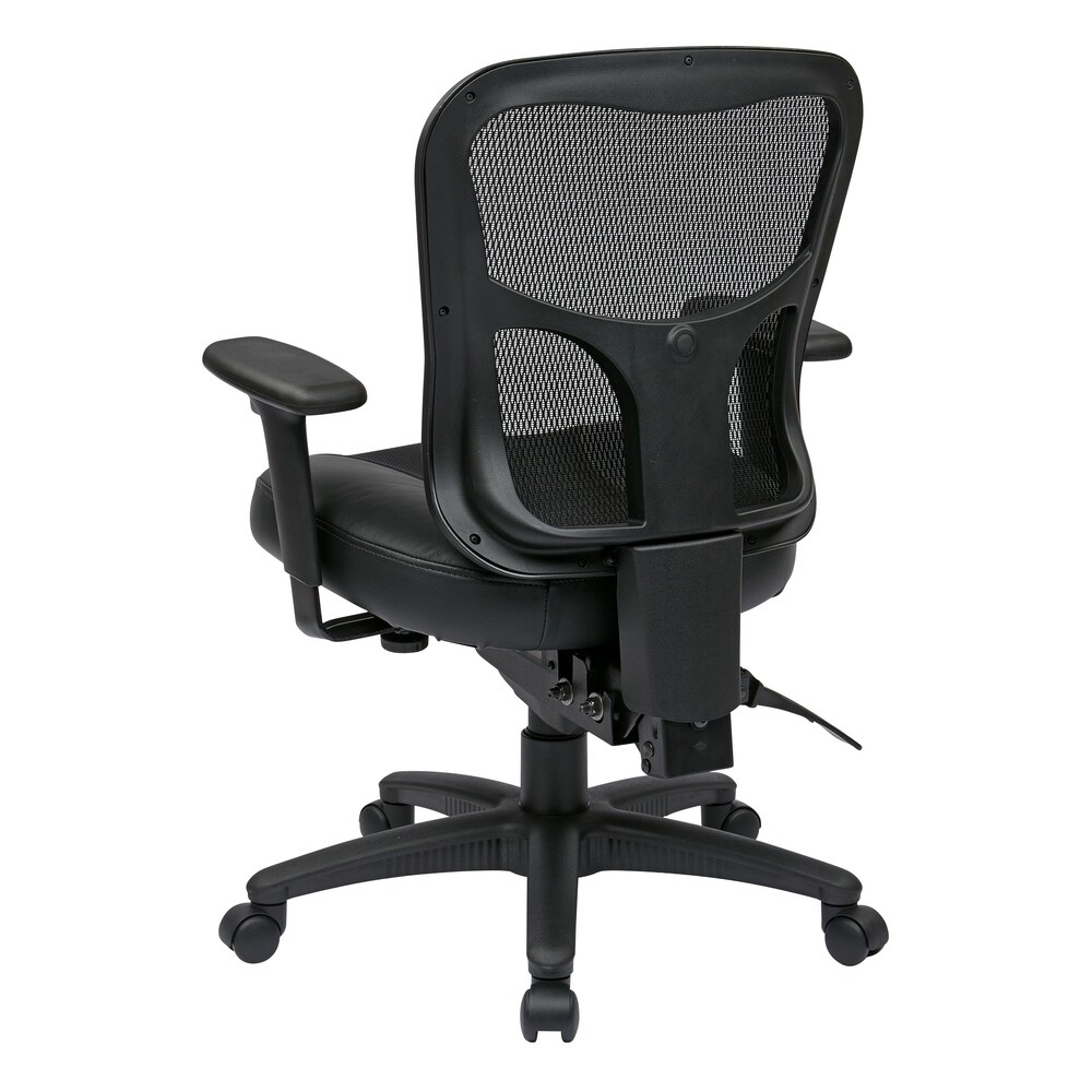 High Back Office Chair with Leather and Mesh Seat