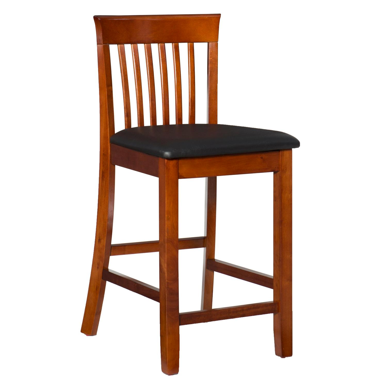 Linon Nataly 25  Mission Back Counter Stool Dark Cherry  Crowdfused