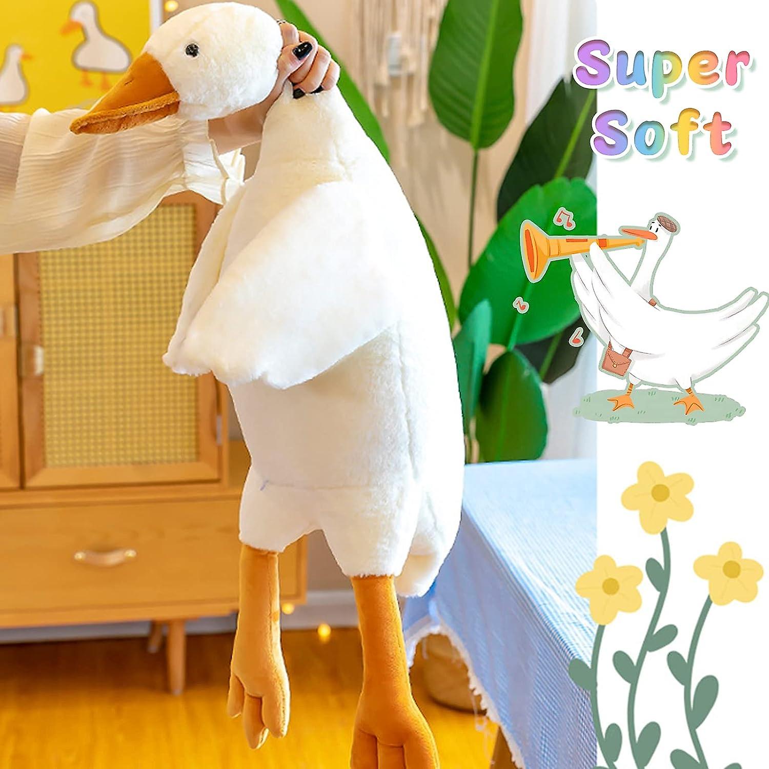 Stuffed Animal 20 Inch Cute Duck Plush Toy， Goose Plush Soft Swan Hugging Pillow， Gift For Kids And Friends， White