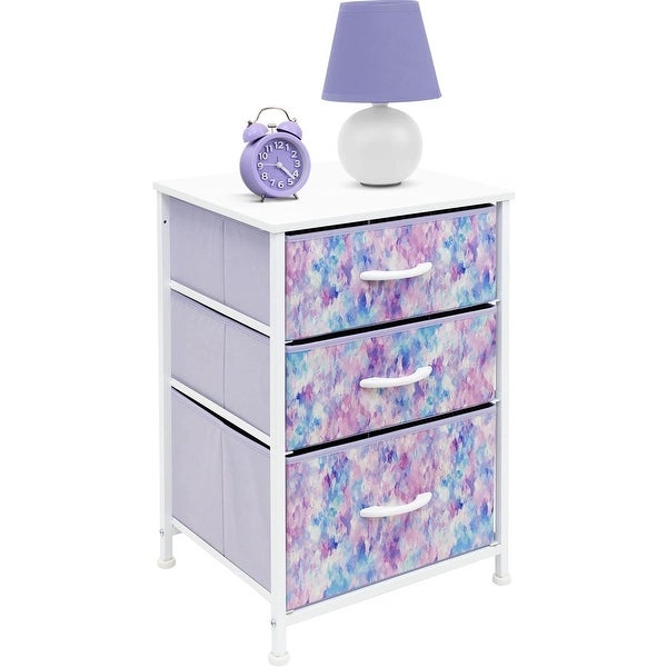 Nightstand 3-Drawer Shelf Storage - Bedside Furniture End Table Chest - - 34483825