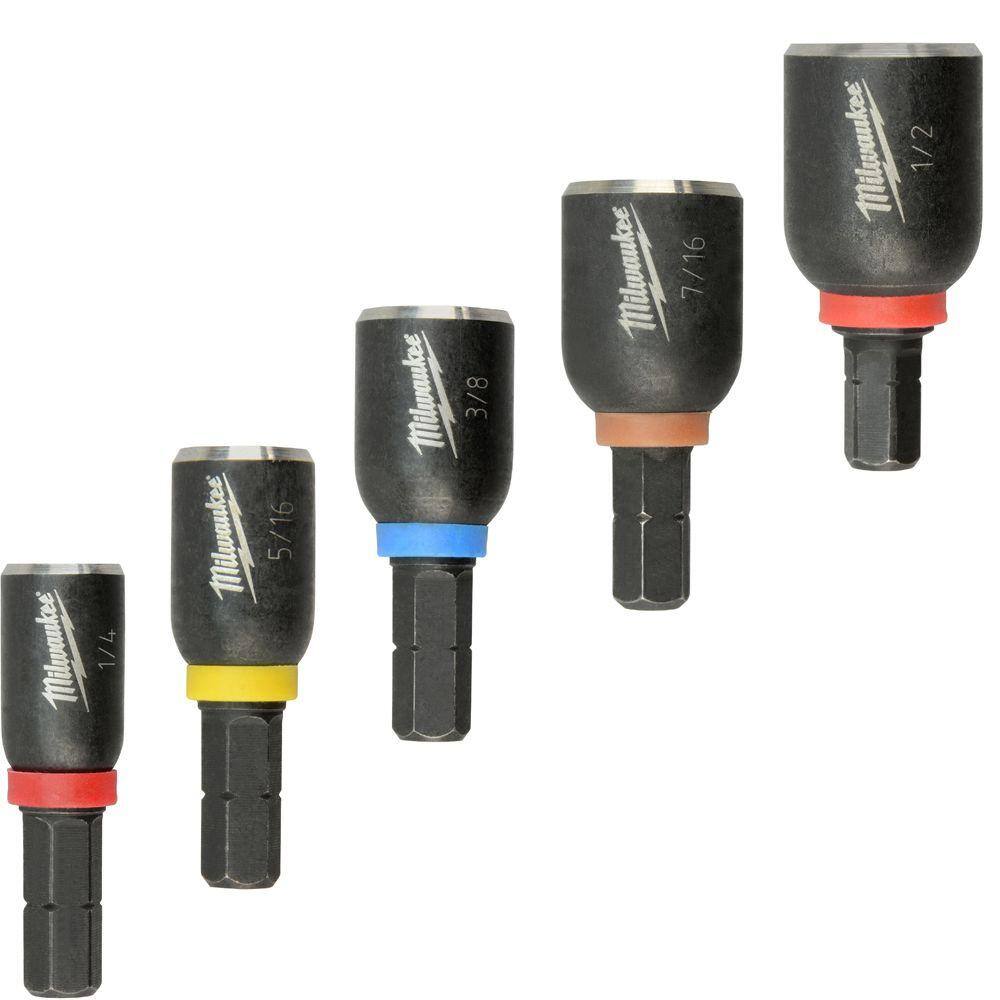 MW SHOCKWAVE Impact Duty Alloy Steel Magnetic Insert Nut Driver (5-Piece) 49-66-4563