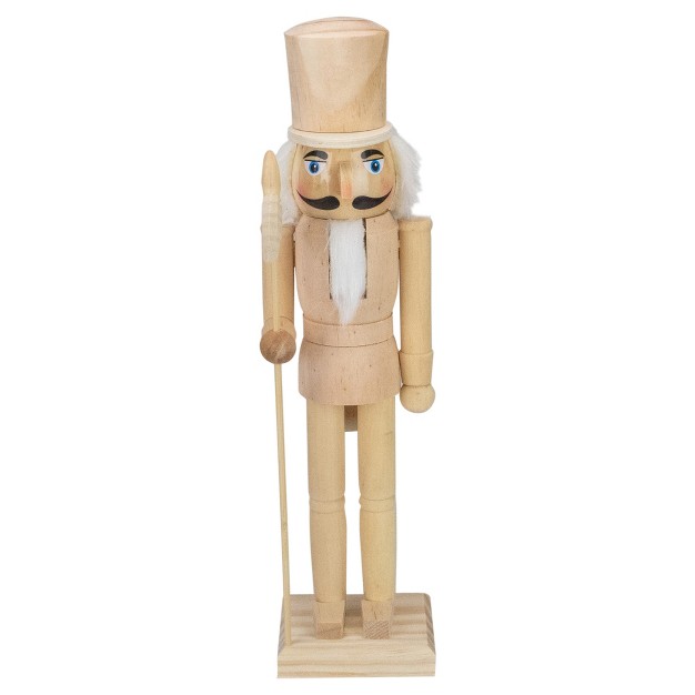 Unfinished Paintable Wooden Christmas Nutcracker With Scepter