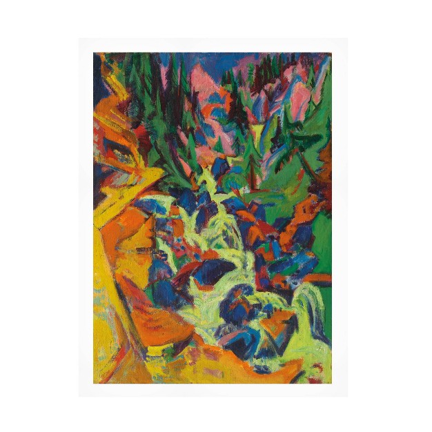 X 19 quot Ernst Ludwig Kirchner x27 the Waterfall x27 Unframed Canvas Art Trademark Fine Art