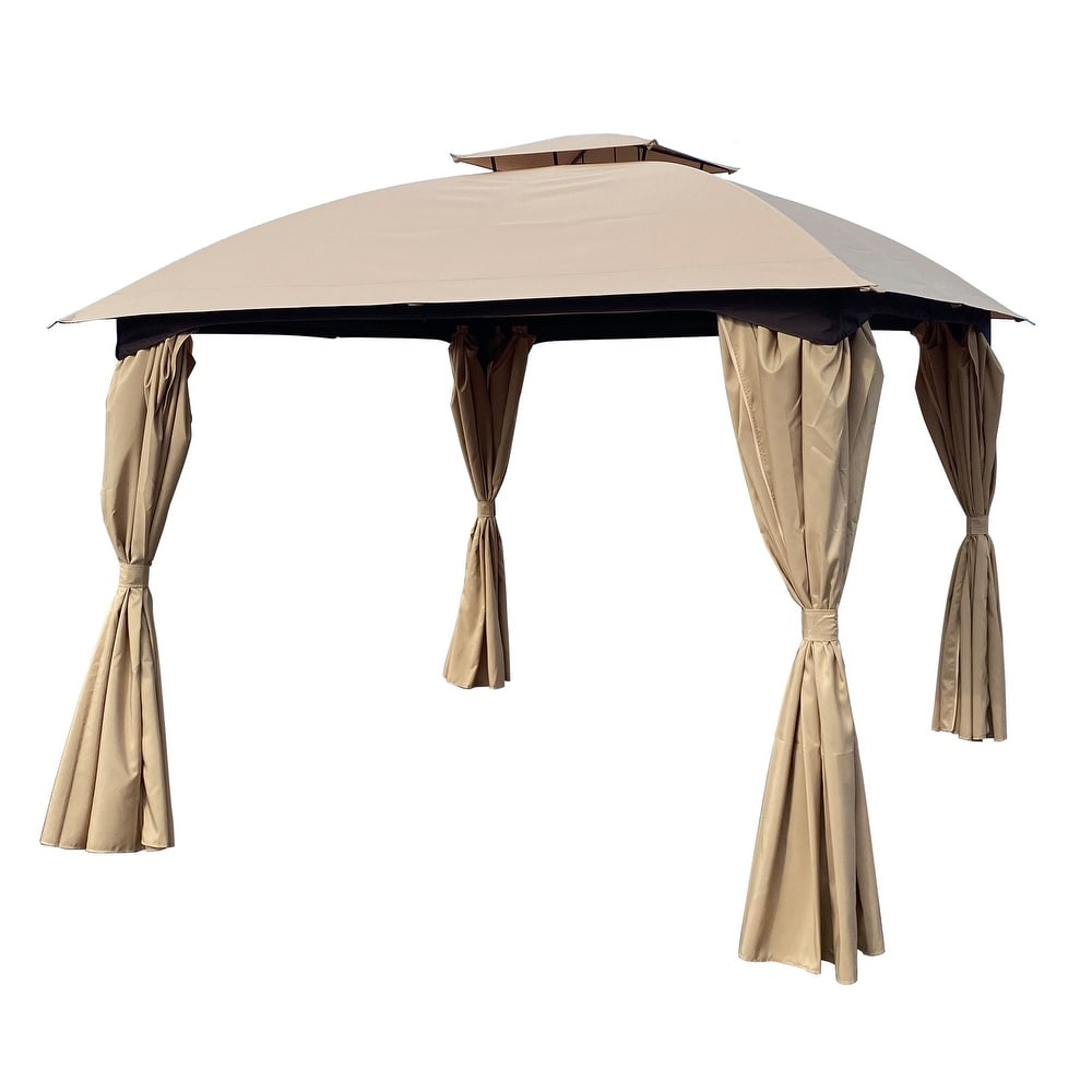 10' X 10' Steel Polyester Soft Top Outdoor Canopy Gazebo Tent