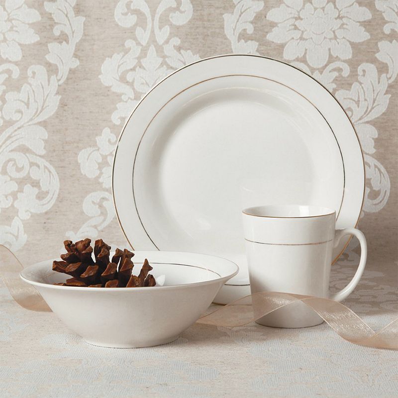 Gibson Home Tuxedo Deluxe 12-Piece Dinnerware Set