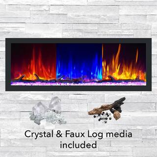 Dynasty Fireplaces 52 in. Cascade Flush-Mount LED Electric Fireplace in Black DY-BTX52