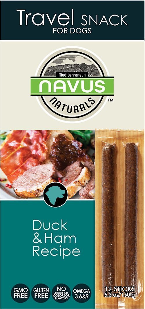 Navus Naturals Travel Snacks Duck and Ham Recipe Dog Treats， 5.3-oz bag