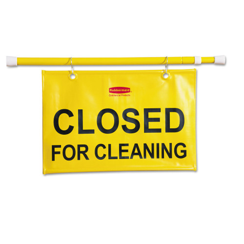 Rubbermaid Commercial Site Safety Hanging Sign， 50 x 1 x 13， Yellow (9S15YEL)