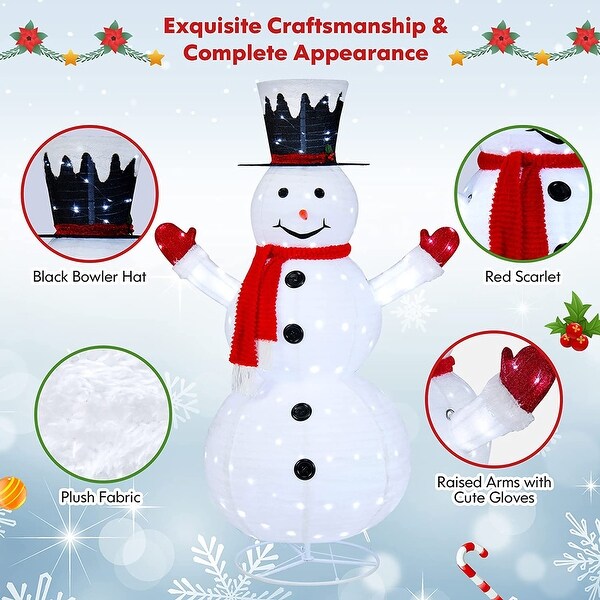 6 FT Lighted Christmas Snowman Outdoor Pop up Snowman w 200 Lights