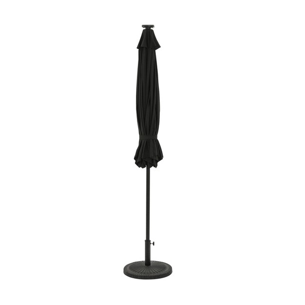 9 x27 X 9 x27 Mirage Ii Fiesta Market Patio Umbrella With Solar Led Tube Lights Black Island Umbrella