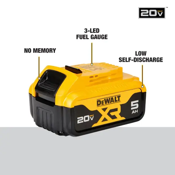 DEWALT 20V MAX XR 5Ah Battery 2-Pack