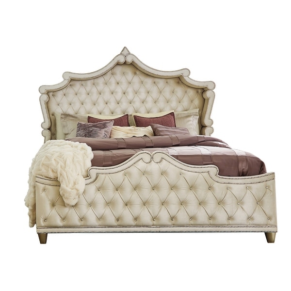 Coaster Furniture Antonella Ivory and Camel 5-piece Tufted Bedroom Set - - 33351903