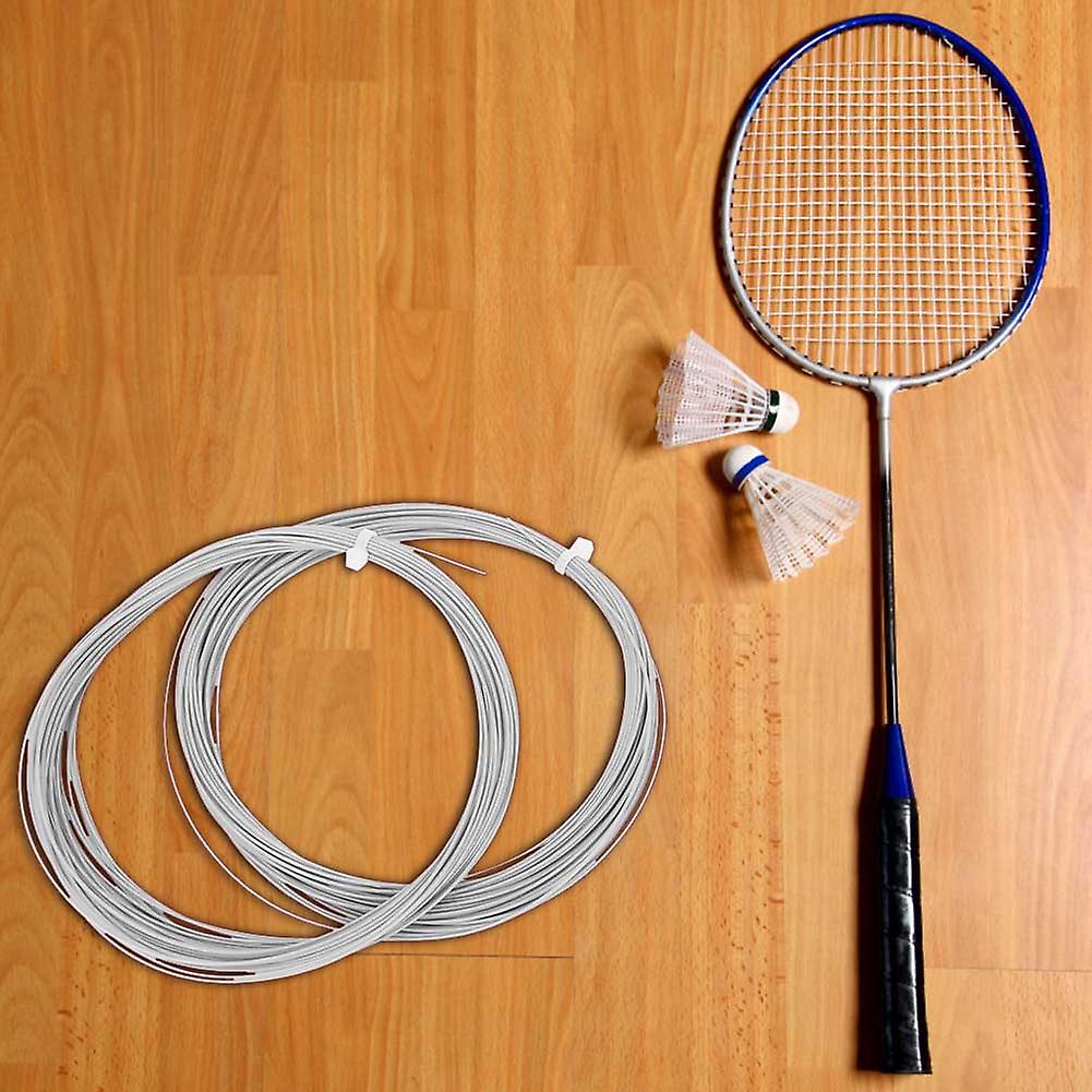 2 Pcs Durable 10m High Flexibility Badminton String Line Training Racket Racquet Lines (white)