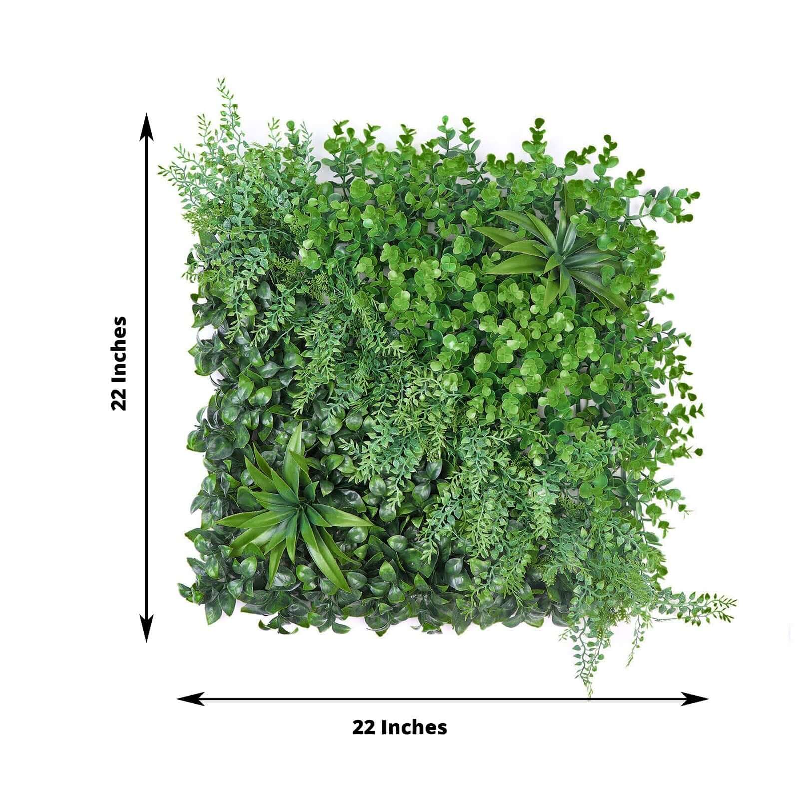 Boxwood/Fern Greenery Garden Wall, Grass Backdrop Mat, Indoor/Outdoor UV Protected Assorted Foliage 4 Artificial Panels 13 Sq. ft.