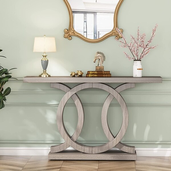 55 inches Console Table with Geometric Base