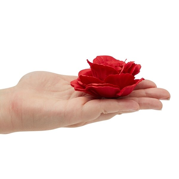 Artificial Red Rose Silk Flower Head for Crafts，Wedding Decor (3.5 In，36 Pack)