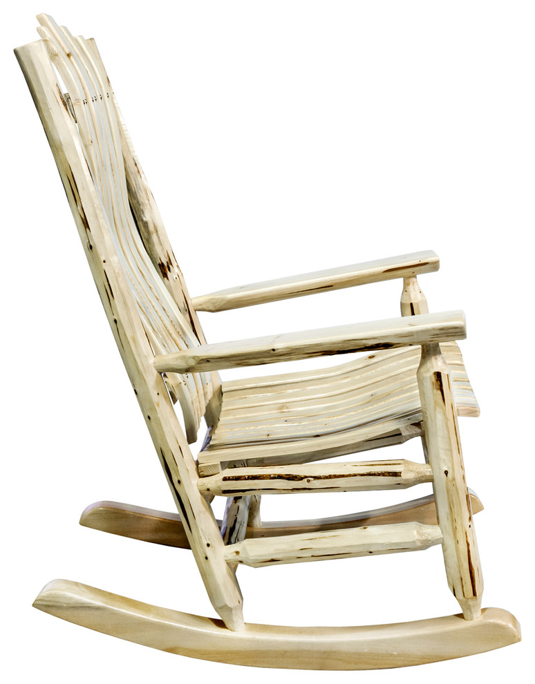 Montana Collection Adult Log Rocker   Rustic   Outdoor Rocking Chairs   by Beyond Stores  Houzz