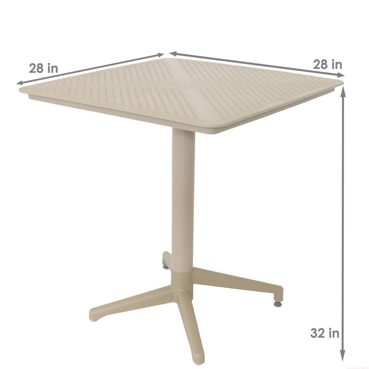 Ultimate Patio All-Weather Square Foldable Plastic Table