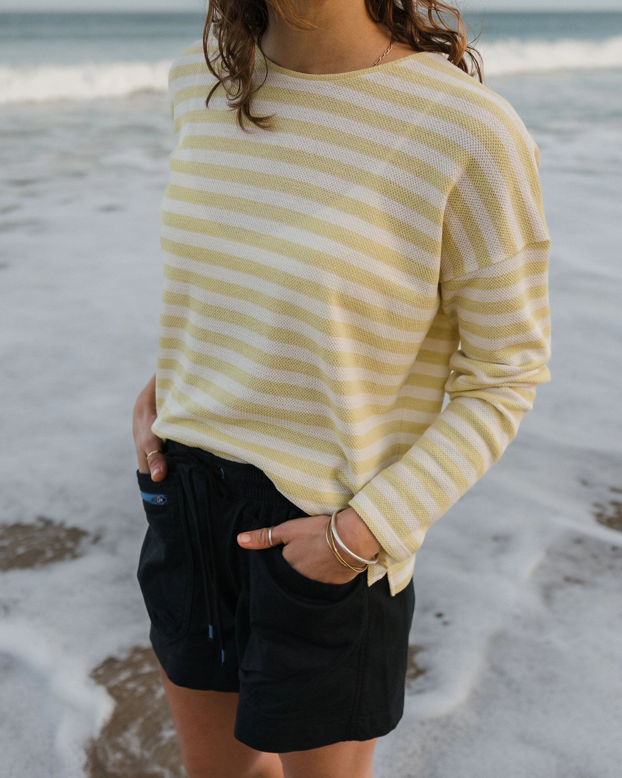 Panorama Striped LS T-Shirt - Lime Stripe