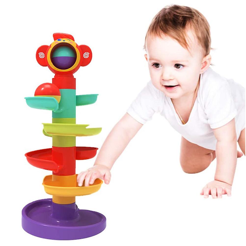 Children's And Babies' Educational Track Rolling Ball Sliding Ball Tower Baby Turn Folding Toy