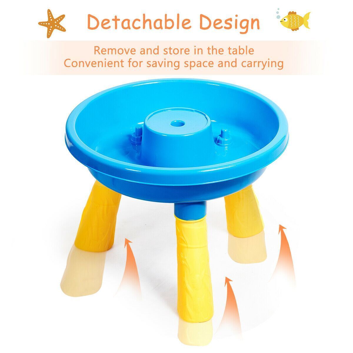 Modern Durable 2-in-1 Sand & Water Table Activity Play Center