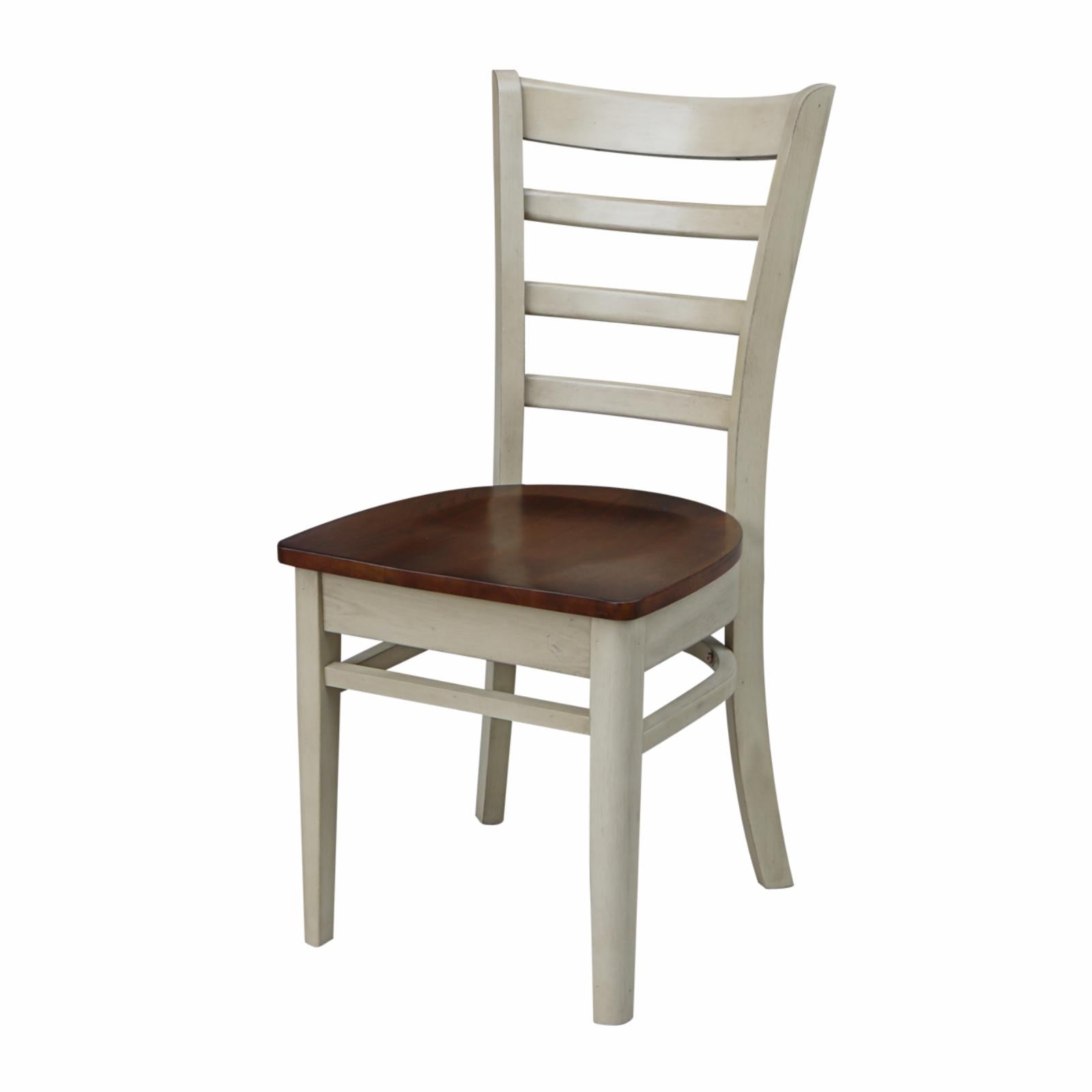 International Concepts Emily Side Chairs - Set of 2 Chairs - Antiqued Almond/Espresso