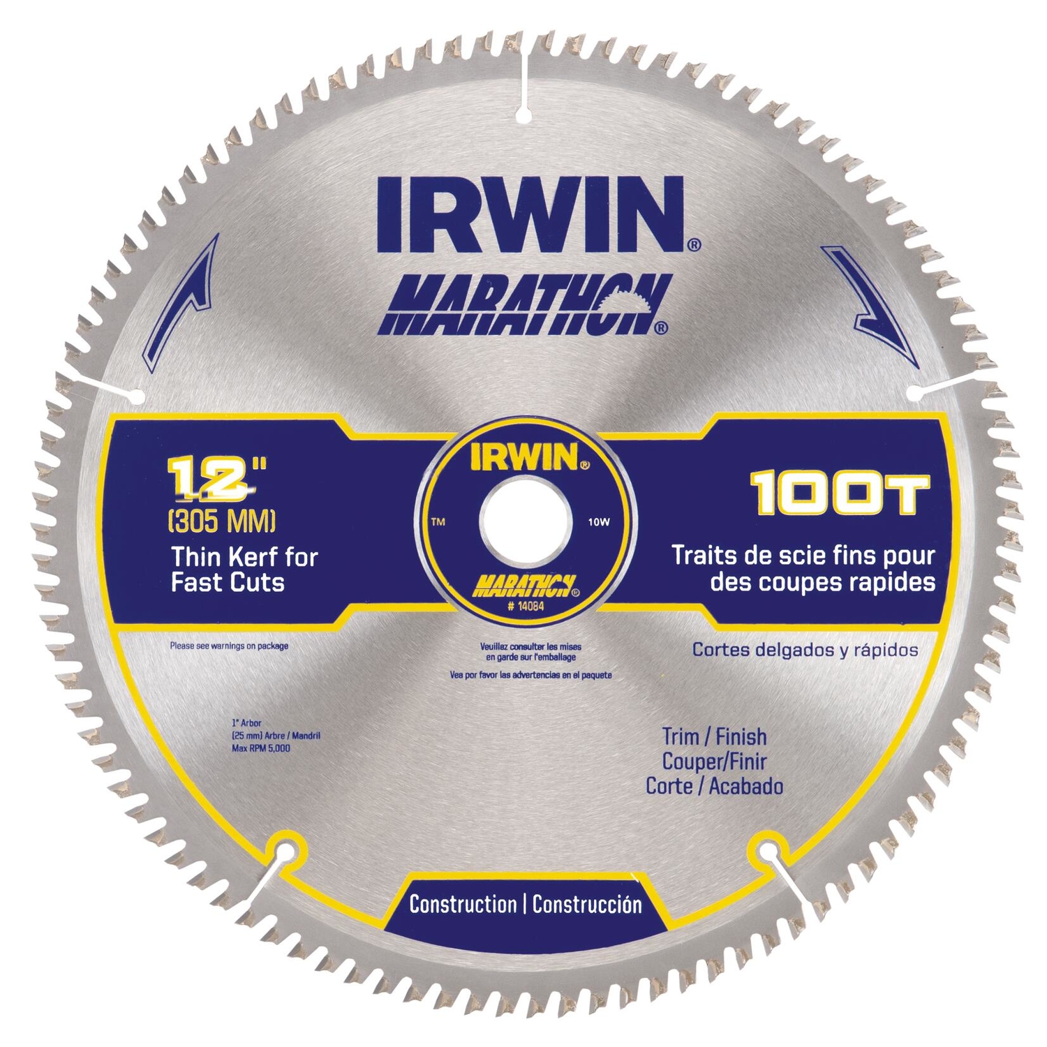 Irwin Marathon 12 in. D X 1 in. Carbide Circular Saw Blade 100 teeth 1 pk