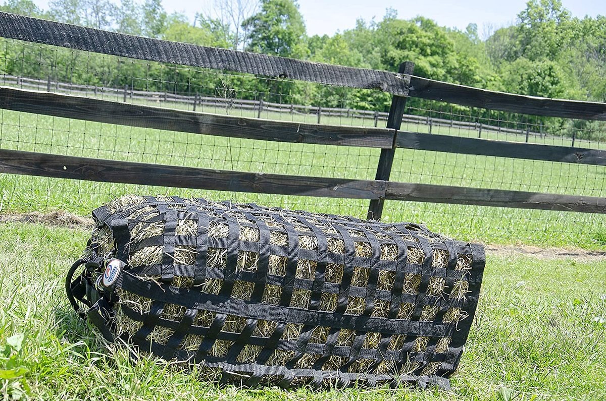 Derby Originals Paris Tack Ultimate 4-Sided Slow Feed Horse Hay Bale Bag， X-Large