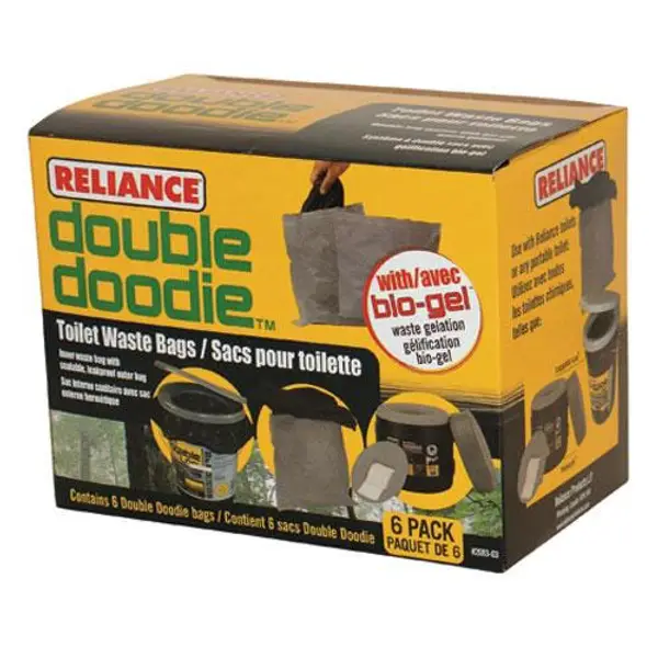 Reliance Double Doodie Toilet Bags with Bio-Gel