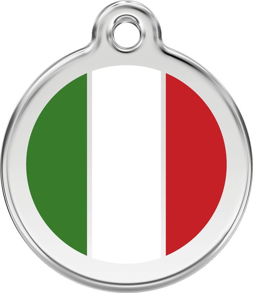 Red Dingo Italian Flag Stainless Steel Personalized Dog and Cat ID Tag