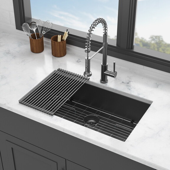 Gunmetal Black Kitchen Sink  32 Undermount Singel...