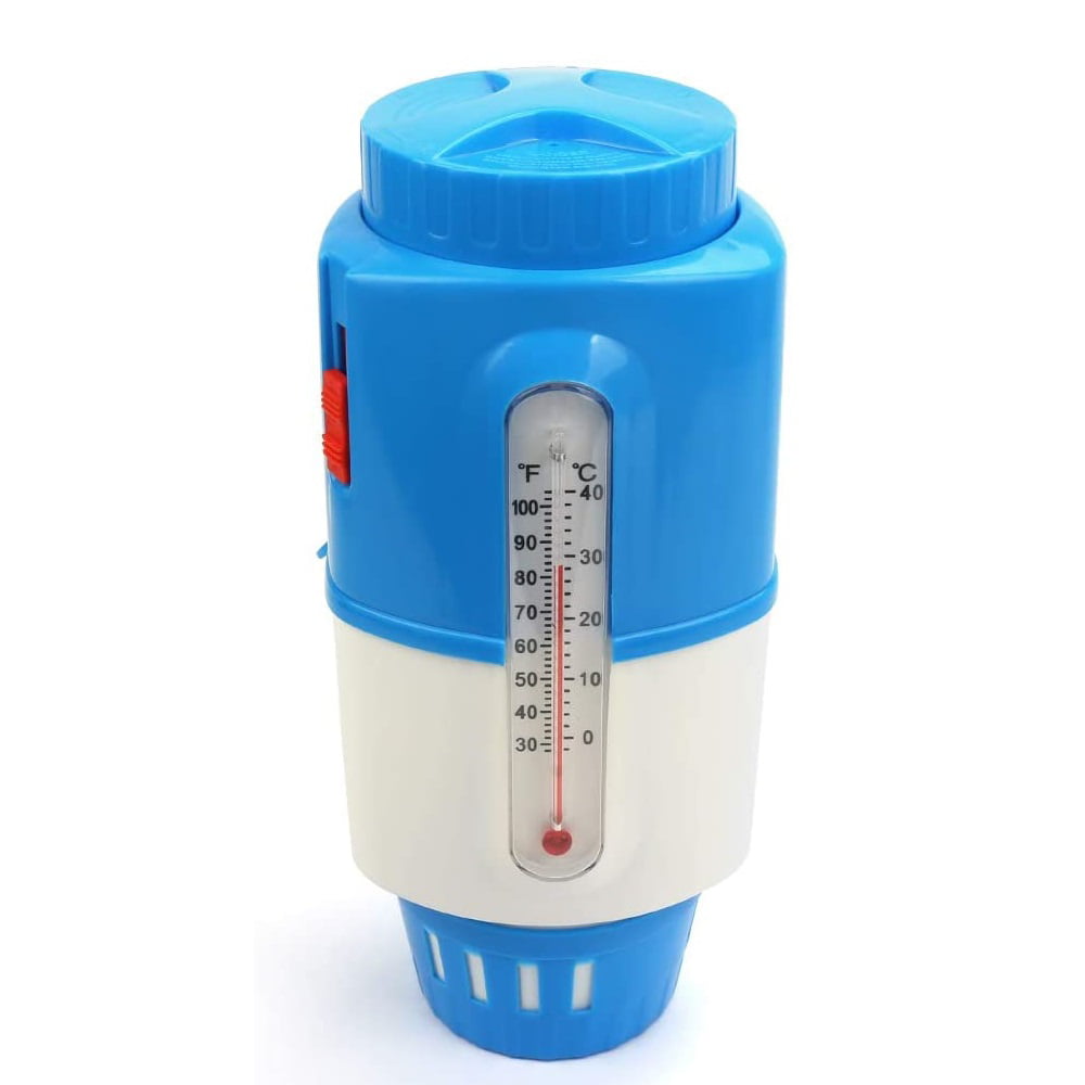 Flantor Floating Pool Chlorine Dispenser - for Chemical Tablets Fits 3" Tabs Bromine Holder Blue