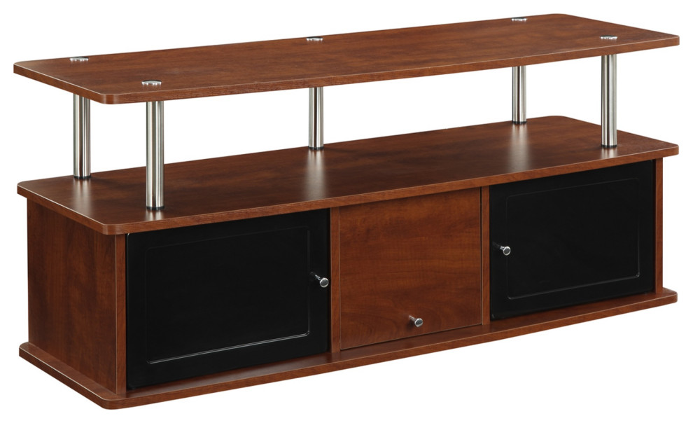 Designs2Go Tv Stand With 3 Storage Cabinets And Shelf   Contemporary   Entertainment Centers And Tv Stands   by Convenience Concepts  Houzz