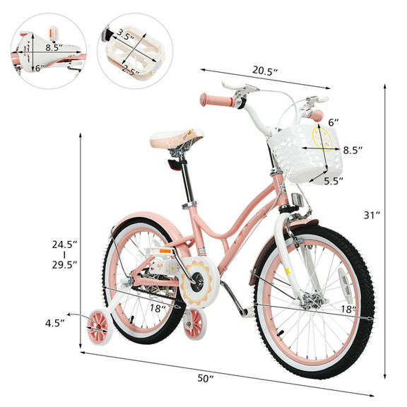 Costway 79854320 18 Inch Kids Adjustable Bike Todd...