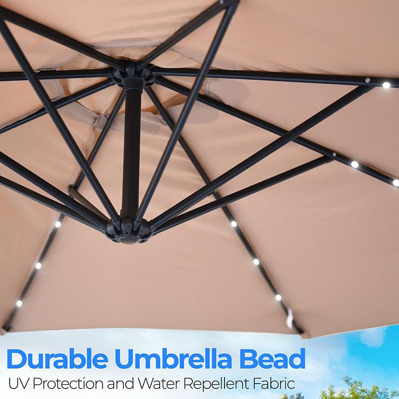 Serenelife 10 Foot Hanging Garden Lawn Deck Patio Umbrella With Push Button Tilt