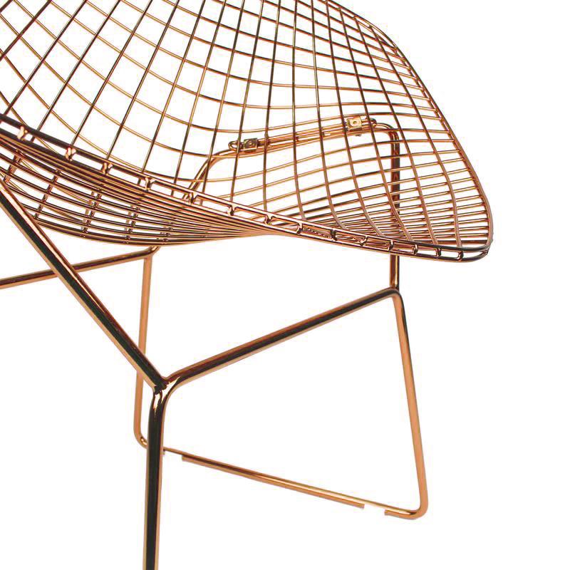 Rose Gold Diamond Wire Chair & Cushion Bp8019Rg