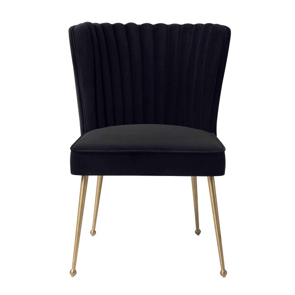 Sansa Velvet Upholstered Dining Accent Chair with Brushed Angled Legs