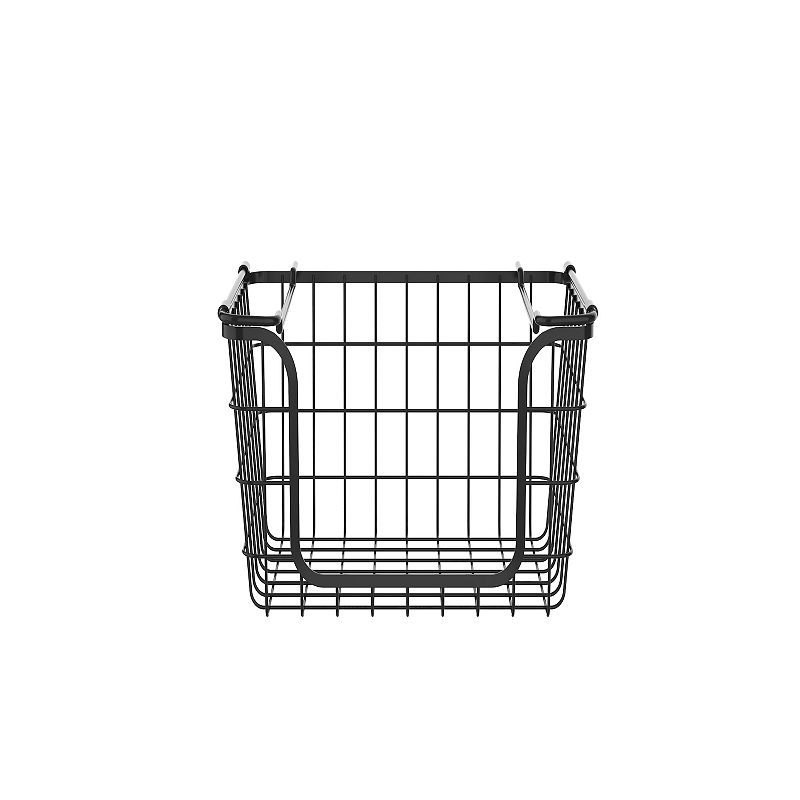 Oceanstar Stackable Metal Wire Storage Basket Set for Pantry， Countertop， Kitchen or Bathroom， Set of 3