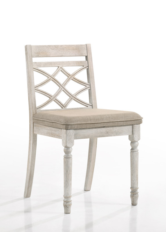 Havanna Off White 19 quotW Contemporary Fabric Chair With Cushion   Set of 2   French Country   Dining Chairs   by Lilola Home  Houzz