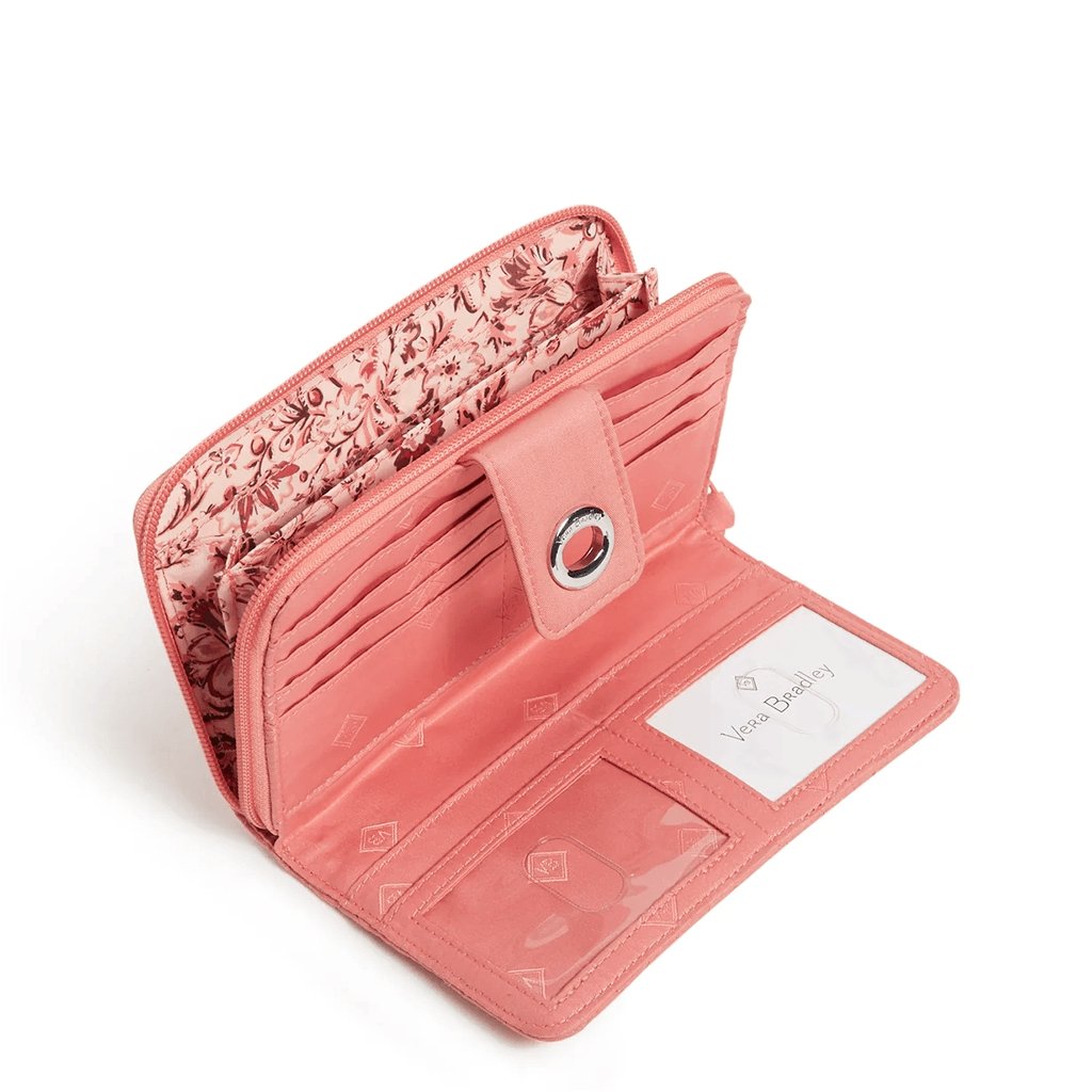 Vera Bradley  RFID Turnlock Wallet in Recycled Cotton Terra Cotta Rose