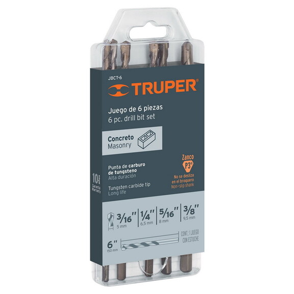 Truper 11295 6 Pc Masonry Drill Bit Set