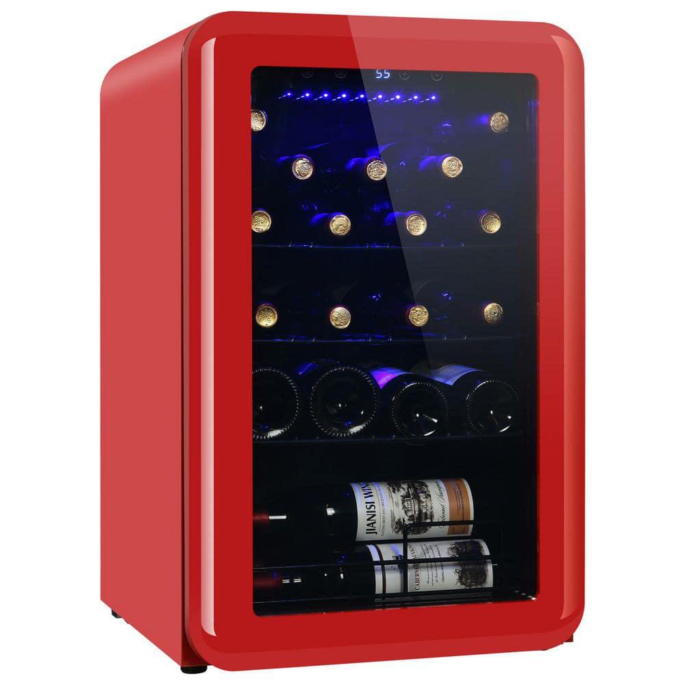 185 in 24 Bottle Free Standing Wine Cooler in Red