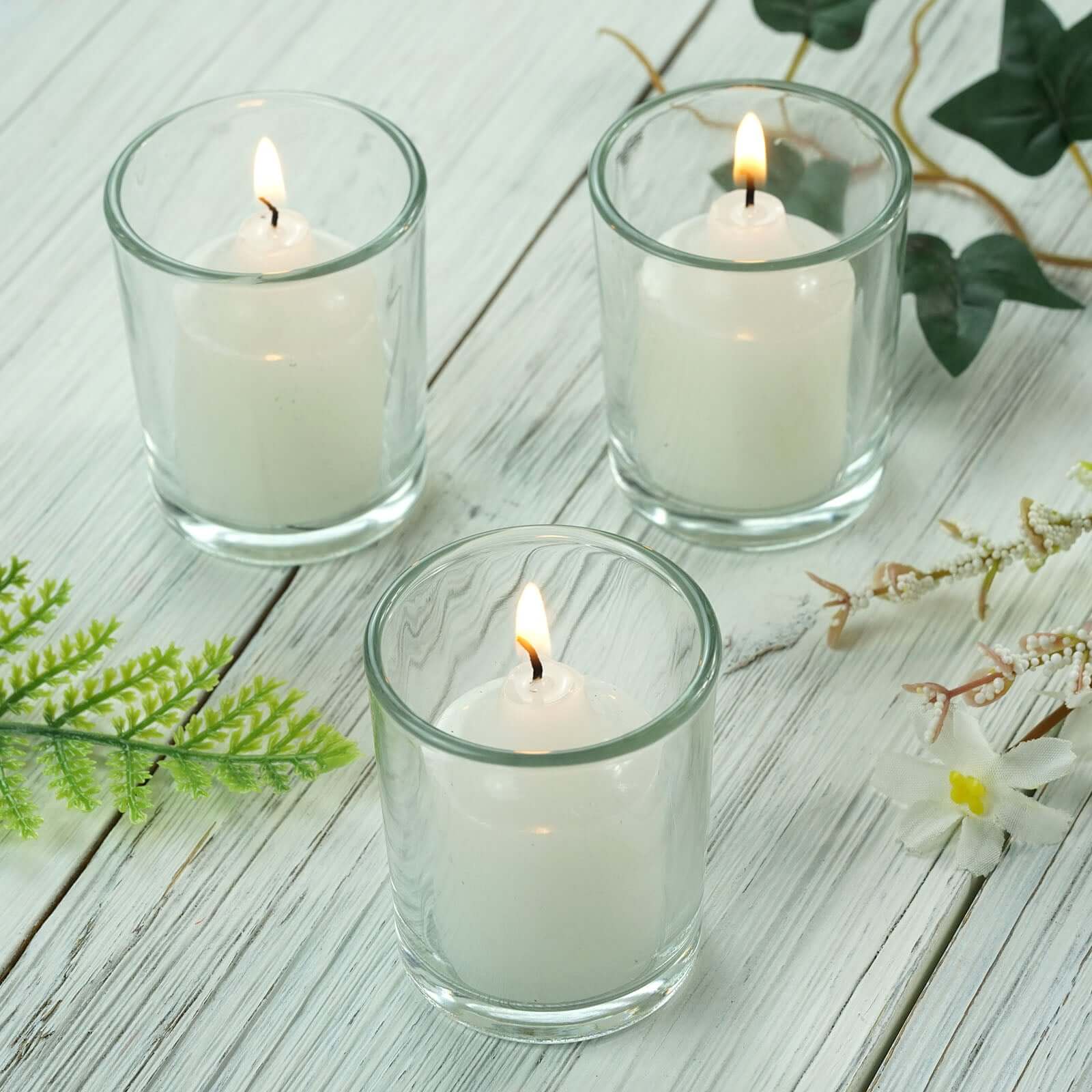 12 Pack Clear Glass Votive Candle Holder Set, Tealight Holders 2.5