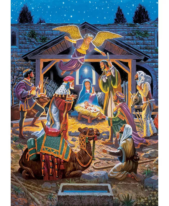 MasterPieces Puzzles Holiday Glitter Jigsaw Puzzle - Holy Night - 500 Piece