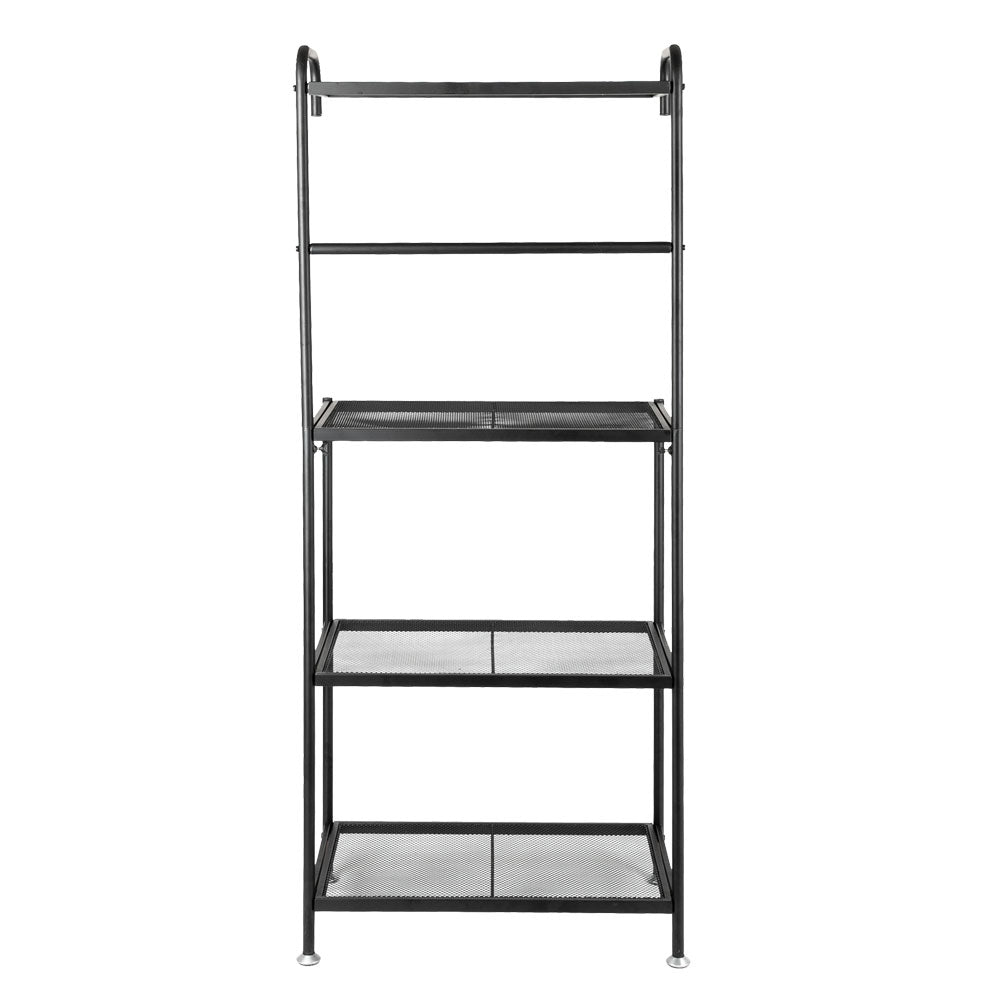 Kshioe 4-Layer Modern Design Black Kitchen Steel Shelf with Microwave Stand Storage Rack